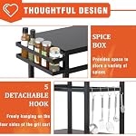 32" Double-Shelf Grill Table, Movable Grill Cart for Ninja - Image 4