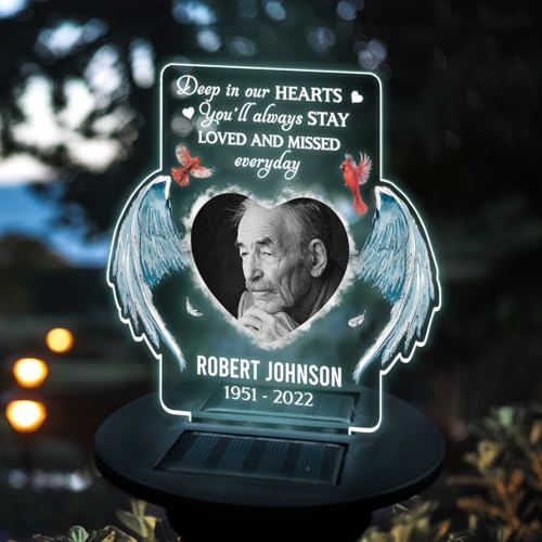 Joy Crafters You'll Always Stay Loved and Missed Personalized Solar Garden Lights, Cemetery Decorations for Grave, Sympathy Gifts for Loss of Mother Father, Grieving Gifts, Condolences Gift for Loss