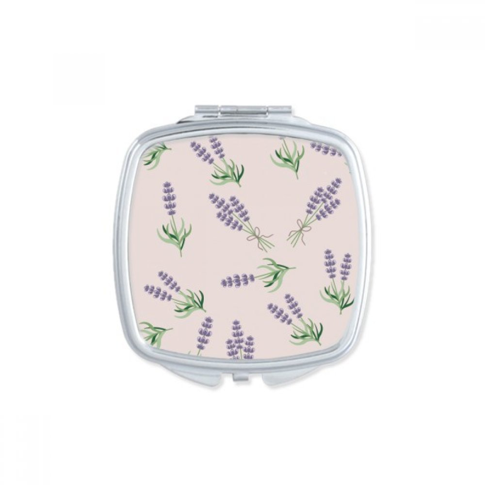 Miroir compact maquillage bleu lavande carré et portable pour sac à main