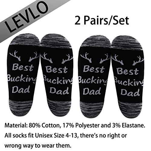 LEVLO Dad Sock Gift Hunting Season Gifts Best Bucking Dad/Grandpa Socks for Husband Father Papa Socks Deer Gift2