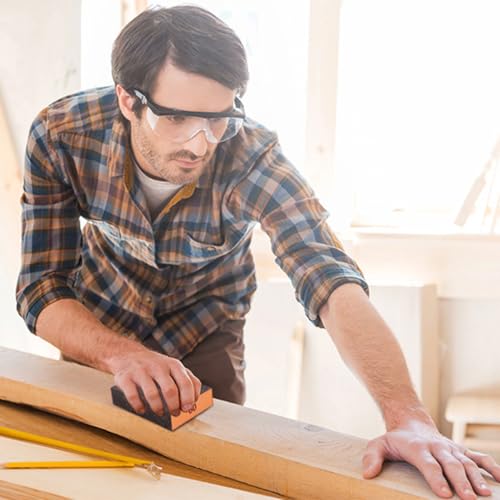 YelaJoy 8-Pack Sandpaper Block Set(60/80/120/220), Washable & Reusable Durable Muti-functional Handmade Sanding Sponge for Sheetrock & Metal Surface Glazing, Polishing & Smoothing