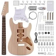 【ELECTRIC GUITAR】Our DIY electric guitar kit features a basswood body for a warm, resonant tone, a maple neck for stability and bright tonal character, and a Rosewood wood fingerboard for smooth playability. Available in right-handed versions only. 【...