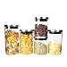 Triangle Stackable Glass Food Storage Containers with Stainless Steel Airtight Lid, Set of 5, Glass Storage Jar for Pasta, Tea, Coffee, Cookies, Snacks