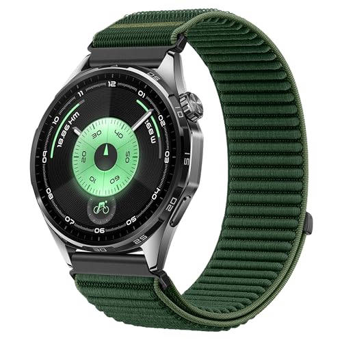 Image of XMUXI One Click 22mm Watch Band Compatible with Huawei Watch GT7 GT6 /GT5 /GT4 /GT3 /GT2 46mm Strap Quick Release 22mm for Forerunner 265 /255 /Venu 4 45mm /Venu 3 /Venu 2 /Vivoactive 4,Bip 6 Nylon Bands
