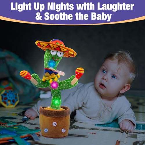 image for Ayeboovi Dancing Talking Cactus Baby Toy, Mimicking Recording Toy Repe