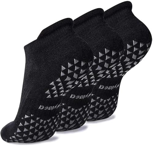 No Slip Gripper Socks for Yoga Pilates Barre Hospital, Anti Skid Slipper Socks for Pilates, Home, Kickboxing | No Slide, Multi Pack