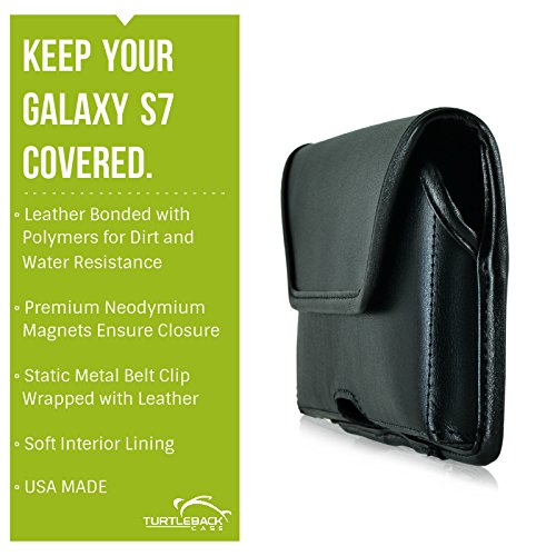 Turtleback Holster Made For Samsung Galaxy S7 Black Belt Case Leather Pouch With Executive Belt Clip Horizontal Made In Usa #TOP1