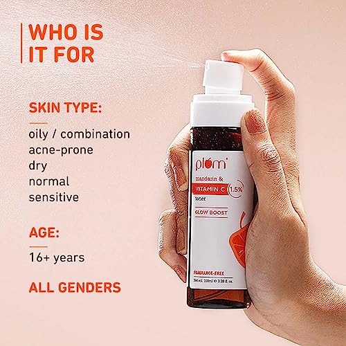 Plum 1.5% Vitamin C Toner with Mandarin | For Glowing Skin | Improves Uneven Skin Tone | Tightens Pores | Fragrance-Free | 100% Vegan - Image 3