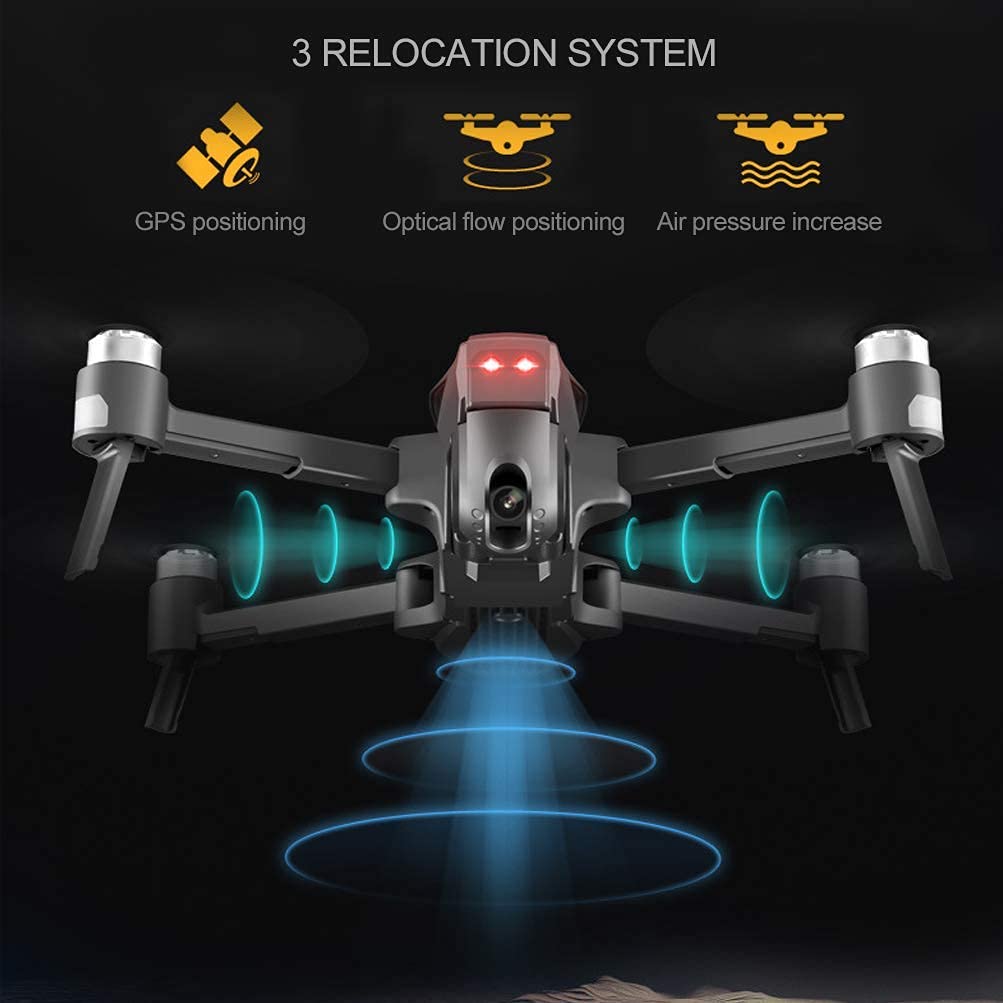 GPS Drone with 4K Camera for Adults RC Drones Quadcopter Head with Shock Absorber 28Mins Flight Time Brushless Motor 120° Wide Angle 90 Adjustable Foldable Drone