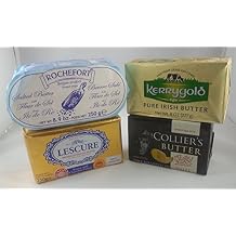 European Butter Set. 4 butters. Kerrygold Irish 8 oz, Rochefort Belgian 8.9 oz, Lescure French 8.9 oz, Colliers Wales 8 oz