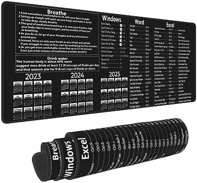 Excel Shortcuts Mouse Pad - Extended Large Creative Office Mouse - Shop