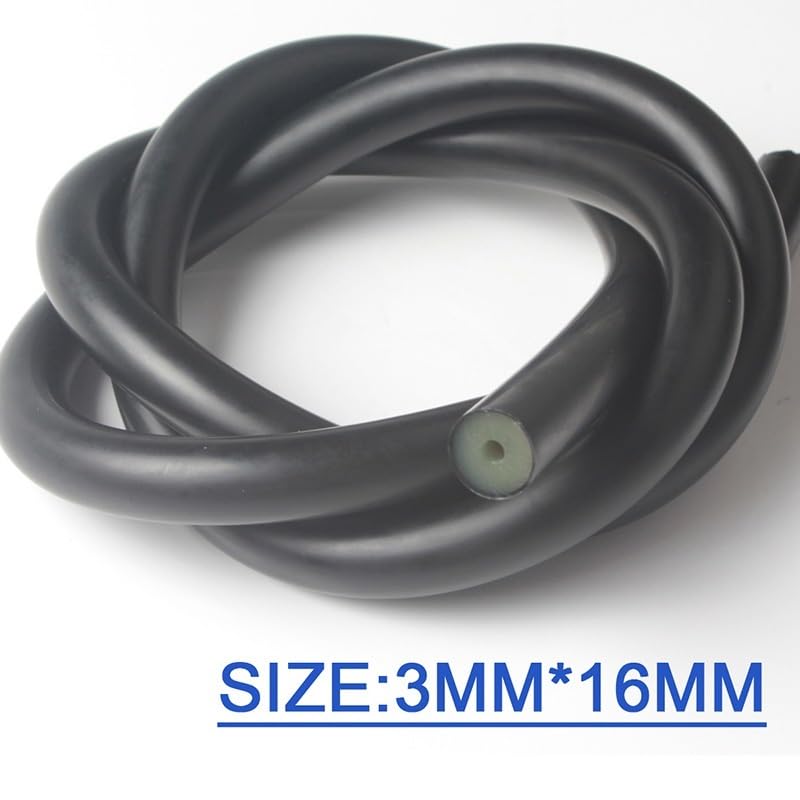 flexiable rubber Latex Tube Sling Rubber Tube 100cm 10mm-16mm Buffer Black Rubber elastic drain elastic (Color : 3X16mm 1meter)