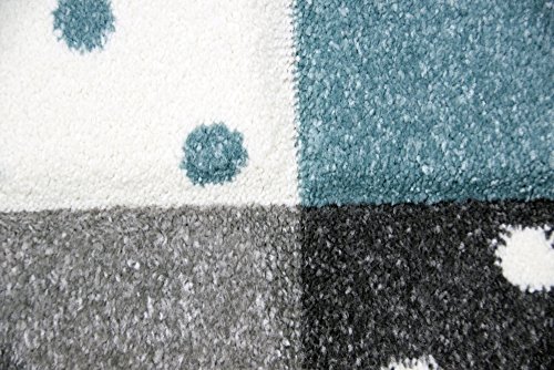 Traum Kindertapijt Baby kinderkamer Baby tapijt Star Moon in blauw turquoise grijs crème maat 120 cm Rund - Afbeelding 5
