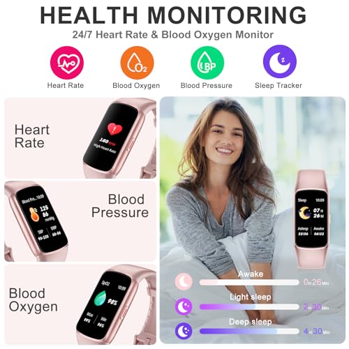 Image of Fitness Tracker with 24 /7 Heart Rate Blood Oxygen Sleep Monitor, 1.47'' HD Screen Activity Trackers, 123 Sports Modes Smart Watch, Step Counter Calories Pedometer for Women Men