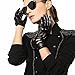 Elma Tradional Women's Italian Nappa Leather Gloves Motorcycle Driving Open Back (7.5, Black)