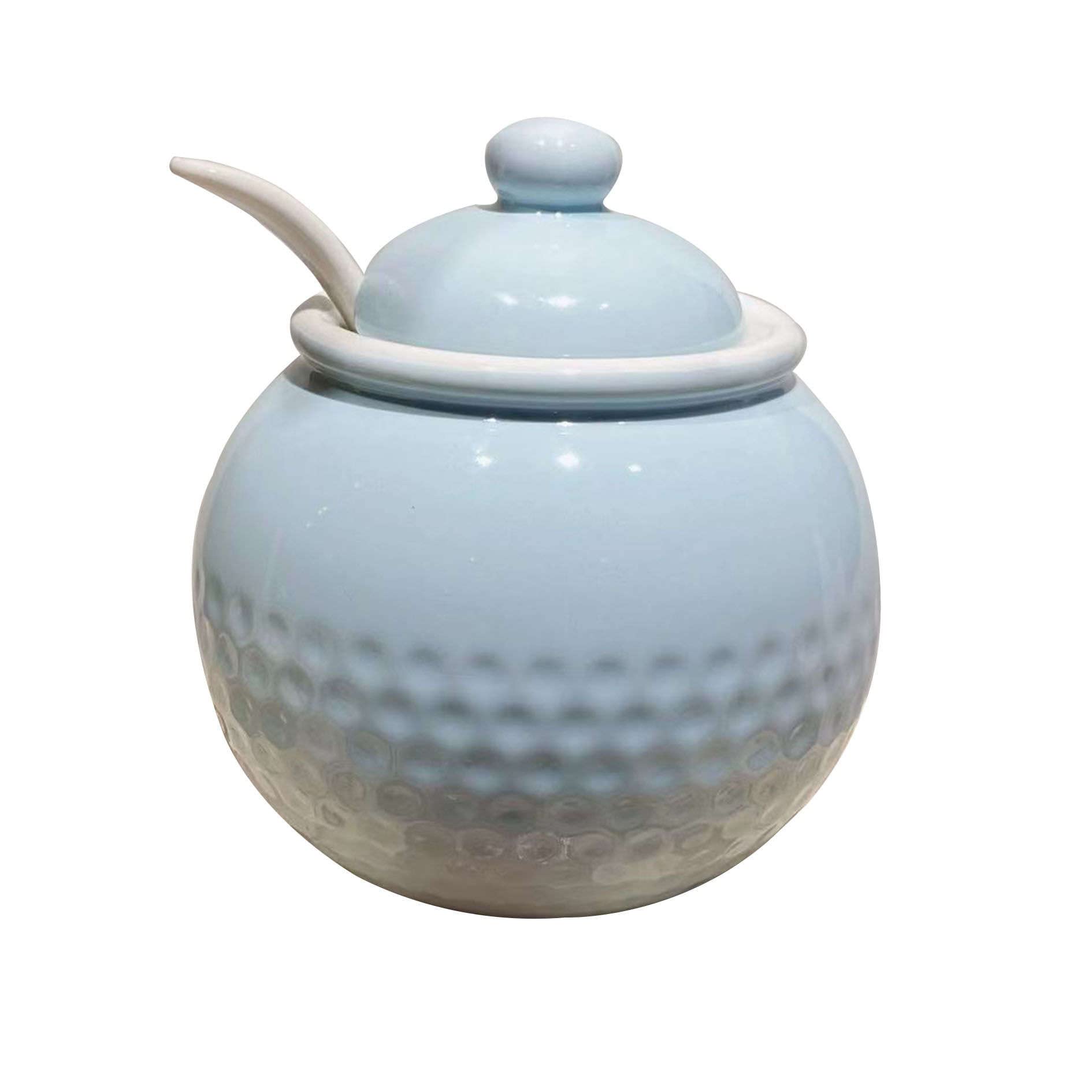 TBLOTYD Sugar Bowl European Sugar Bowl with Lid and Spoon 250ml/8.8oz Ceramic Coffee Sugar Canisters Colorful Sugar Pot Porcelain Spice Jar