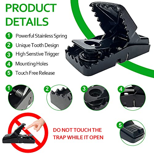 image for ZOVO NOTTON Mouse Trap 6 Pack, Powerful Mouse Catcher Indoor Mice Trap