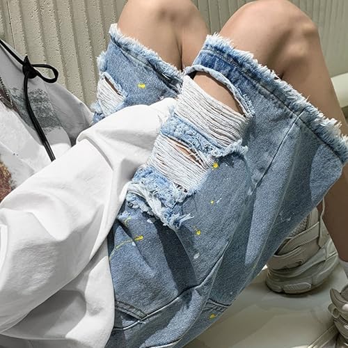 Shorts vaqueros rasgados para hombre 4X-Large miniatura 2