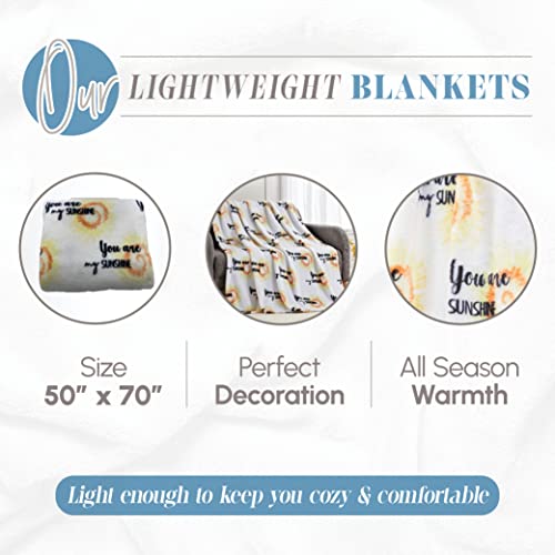Image of Elegant Comfort Lightweight Printed Throw Blanket- All Season, Ultra Soft, Cozy and Plush- Decorative Throw Blankets, Perfect for Lounging, 50 x 70 inches, You are My Sunshine, Throw Blanket