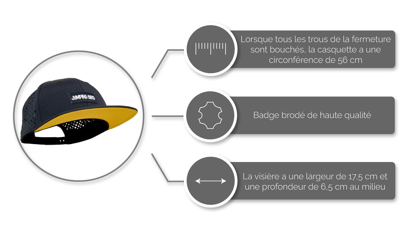 Jumping Bird Casquette de Baseball Unisexe • Casquette Snapback Performance Outdoor • Réglable Individuellement et Facilement Lavable • Respirant