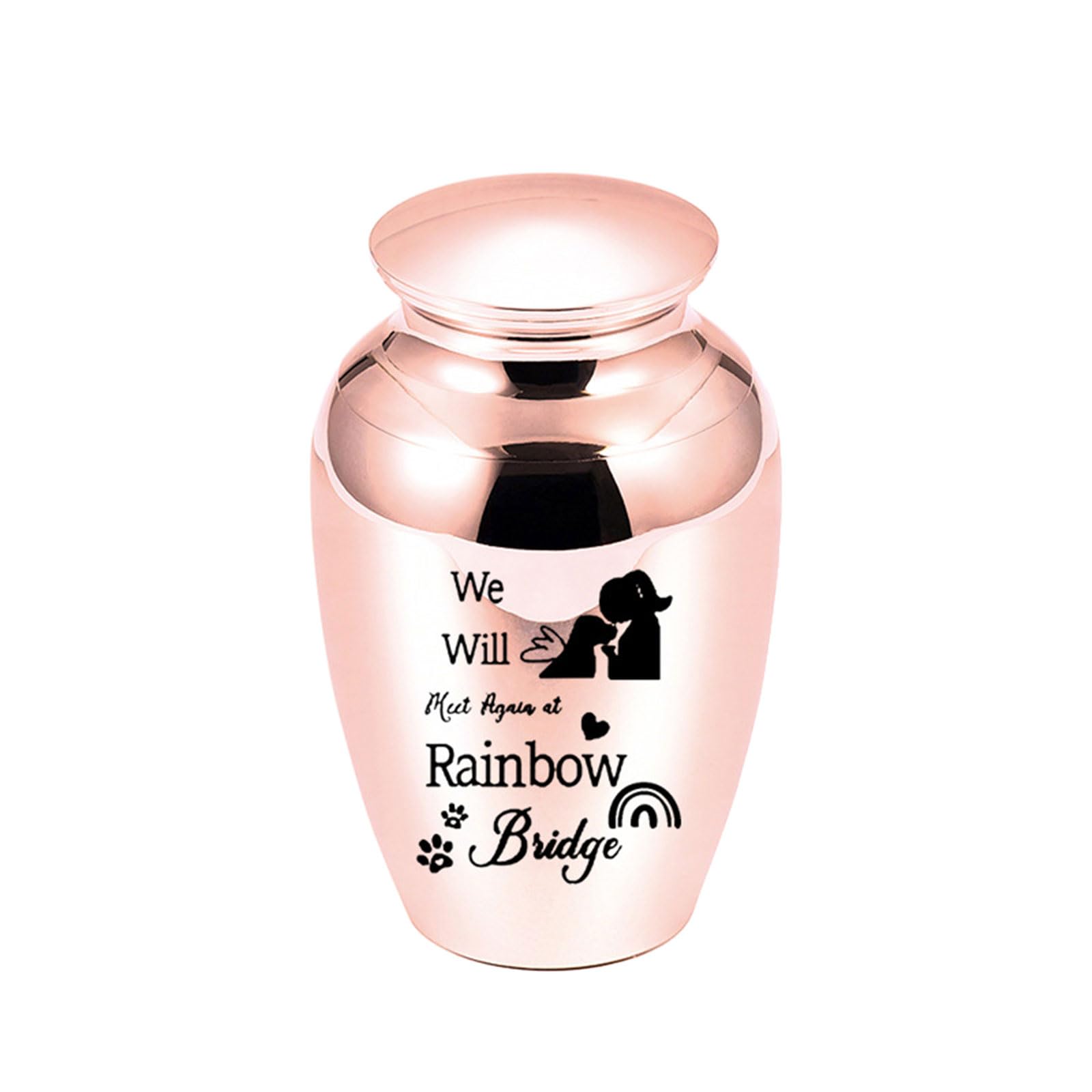 NEWFT Cats Ashes Urn Pet Cremation Urns with Memorial Word AluminumAlloy Dog Souvenir Urn Pet Dogs Memorial Pet Supplies