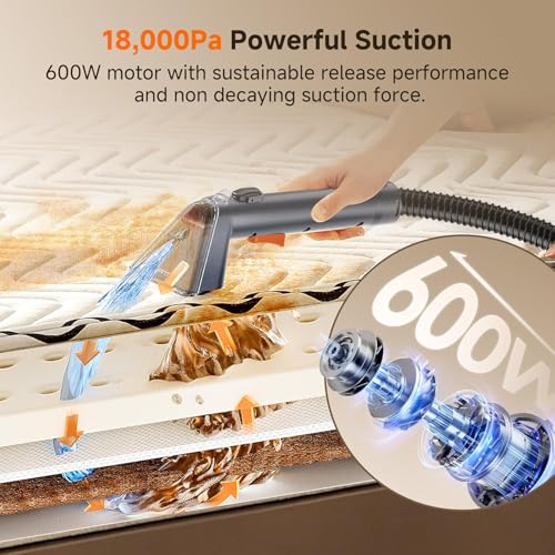 Image of Uwant Carpet Cleaner Machine 18Kpa Portable Carpet Cleaner for Cars Couch, 2in1 Water Tank Upholstery Cleaner, Spot Cleaner with Cleaning Tools, 2.4 Liter Set of 1