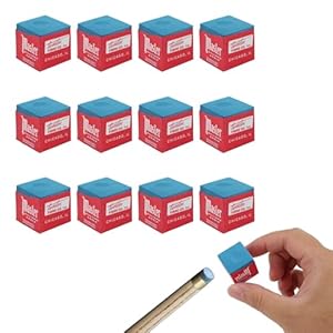 Riybyds 12 Stück Billardkreide, Kreide Fuer billardqueues, Cue Chalk, Billard zubehör, Premium Pool Queue Kreide in Blau, rutschfeste und Langlebige Kreide, Einfache Lagerung (12 Stück)