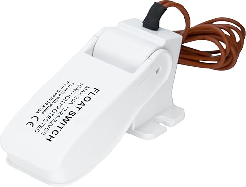 Saunke Bomba de sentina para barcos DC 12V 24V 32V Bomba de agua marina interruptor flotante, color blanco