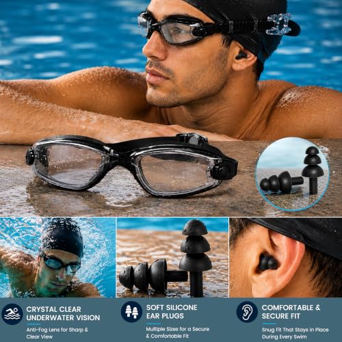Image of First Lens Powered Swimming Goggles with UV Protection & AntiFog 002 - (Minus -5.00)