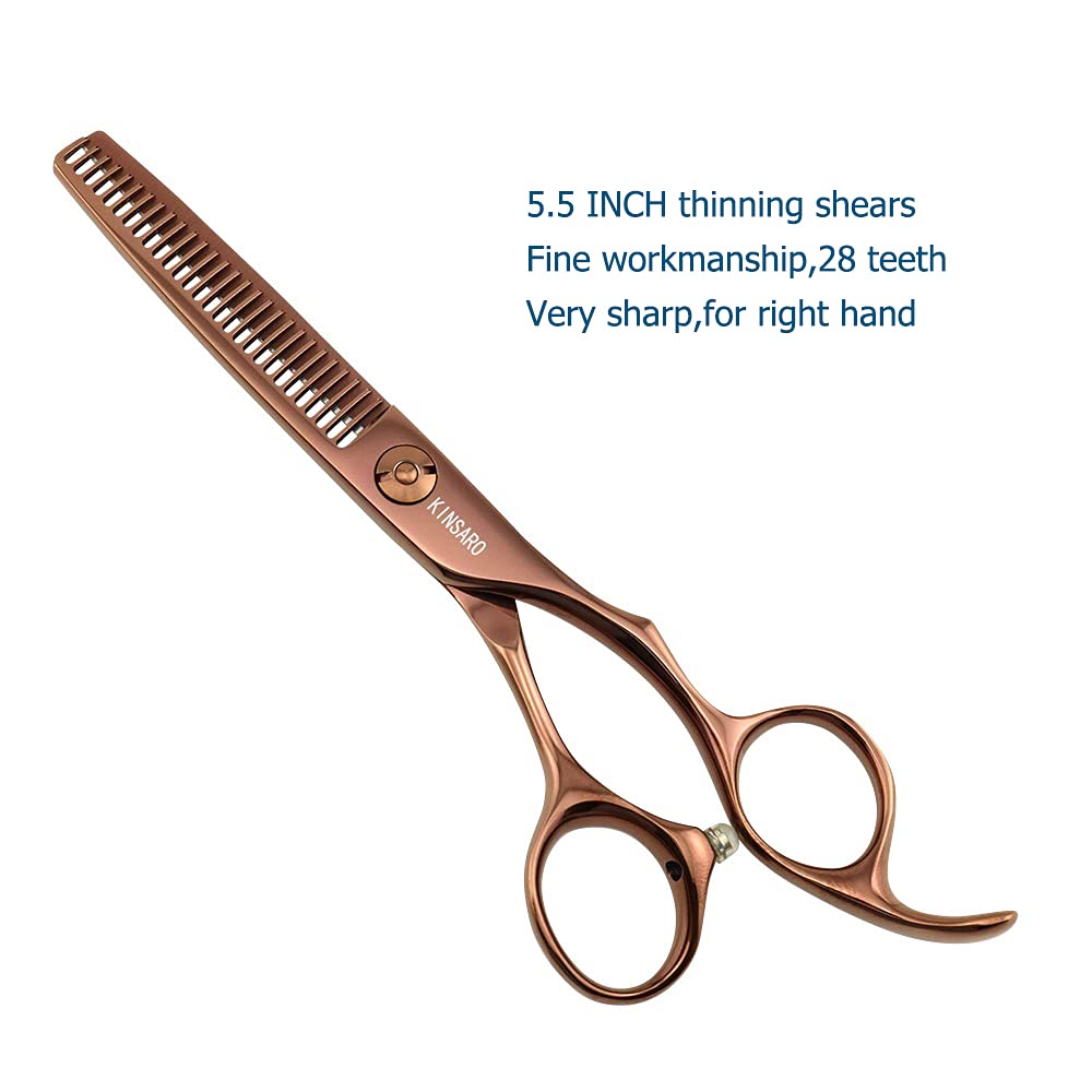 5.5 pulgadas pelo adelgazamiento tijeras Japón 440C adelgazamiento tijeras profesional adelgazamiento del pelo tijeras peluquero tijeras borde convexo Kinsaro