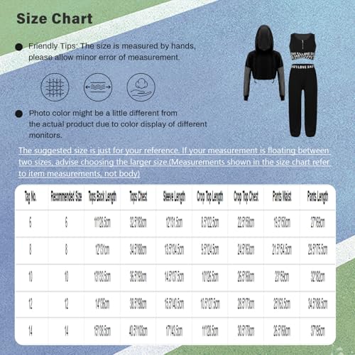 YiZYiF Kids Girls Pcs Modern Dance Activewear Long Sleeve Hoodies Sports Vest With Harem Pants Set4