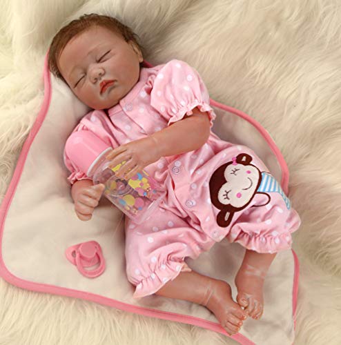 ZIYIUI 20 Zoll 50cm Reborn Babypuppe Mädchen Weiche Silikon Vinyl Lebensecht Reborn Mädchen Wahres Leben Neugeborene… – Bild 7