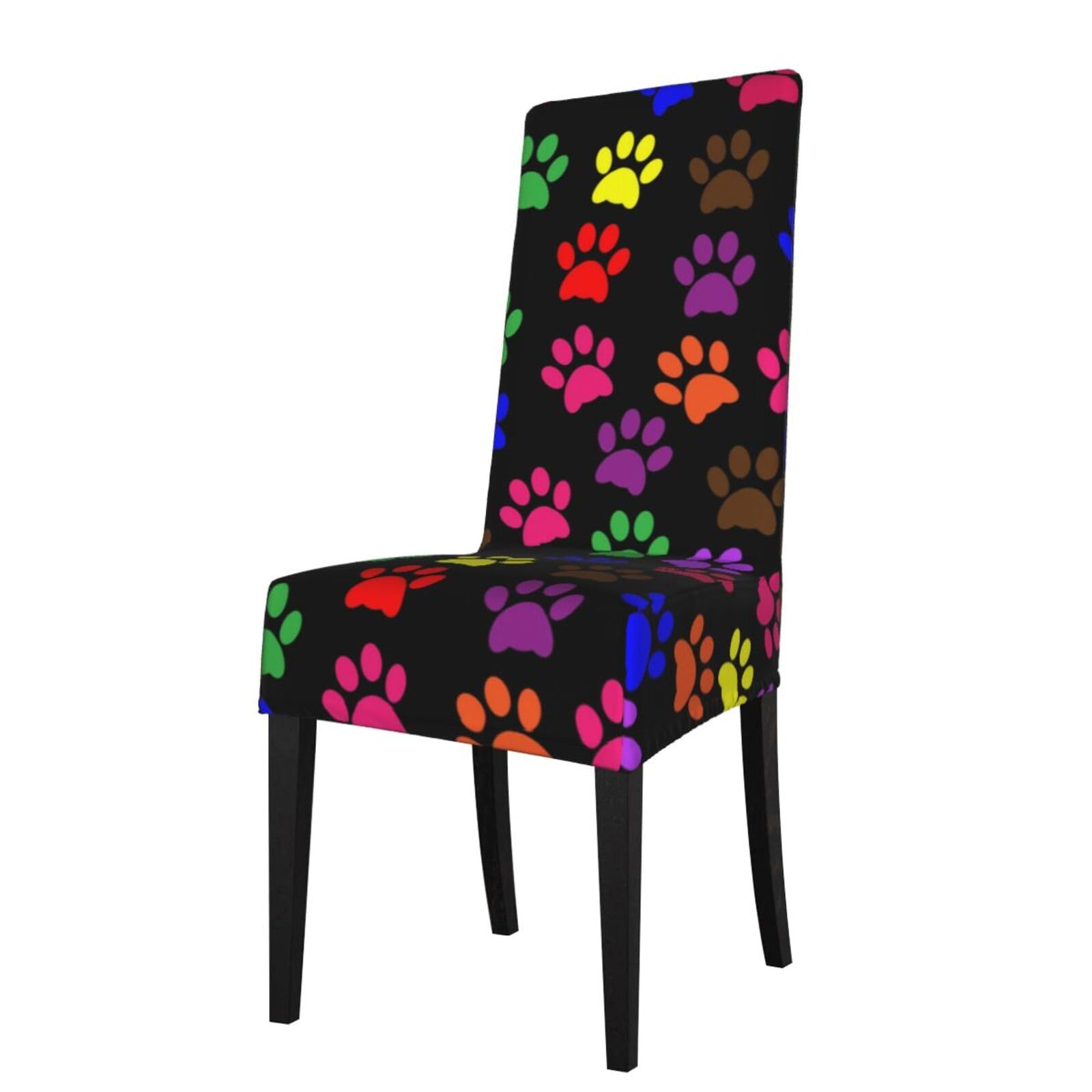 Lkymoh As Picture Paws Prints, Chair Covers Stretch Chair Slipcovers For Dining Room, For Party Pet Protection Universal Fit Soft Polyester