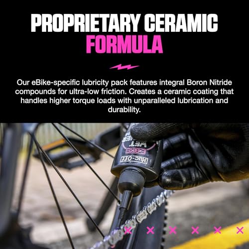 Muc-Off E-Bike Mokry smar łańcuchowy, 50 mililitrów, najwyższej jakości smar do roweru elektrycznego z barwnikiem UV Tracer - opracowany na mokre warunki pogodowe