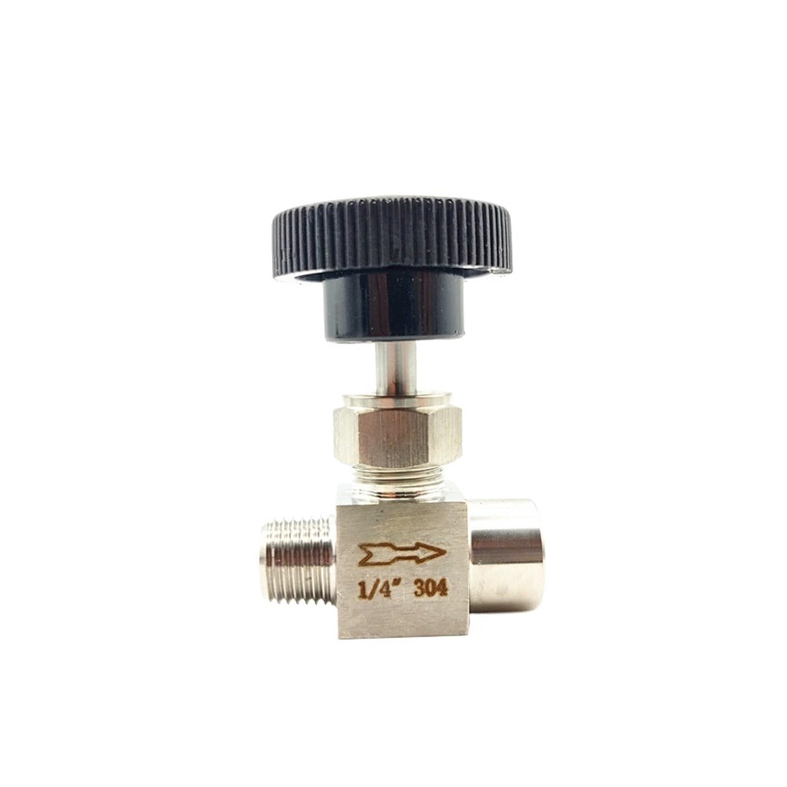 Válvula de Cierre Válvula de Aguja de Rosca Macho a Hembra de Acero Inoxidable 304 de 1/8", 1/4", 3/8" y 1/2", válvula de Globo for Instrumentos y regulación de caudal(1/4")