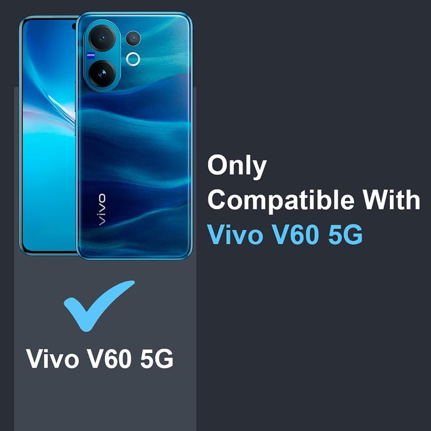 Image of Fashionury Crystal Clear Case for Vivo V60 5G / V60e 5G / Vivo T4 Pro 5G | Yellowing Resistance | Transparent TPU Silicone | Raised Camera Lips | Slim Transparent Cover