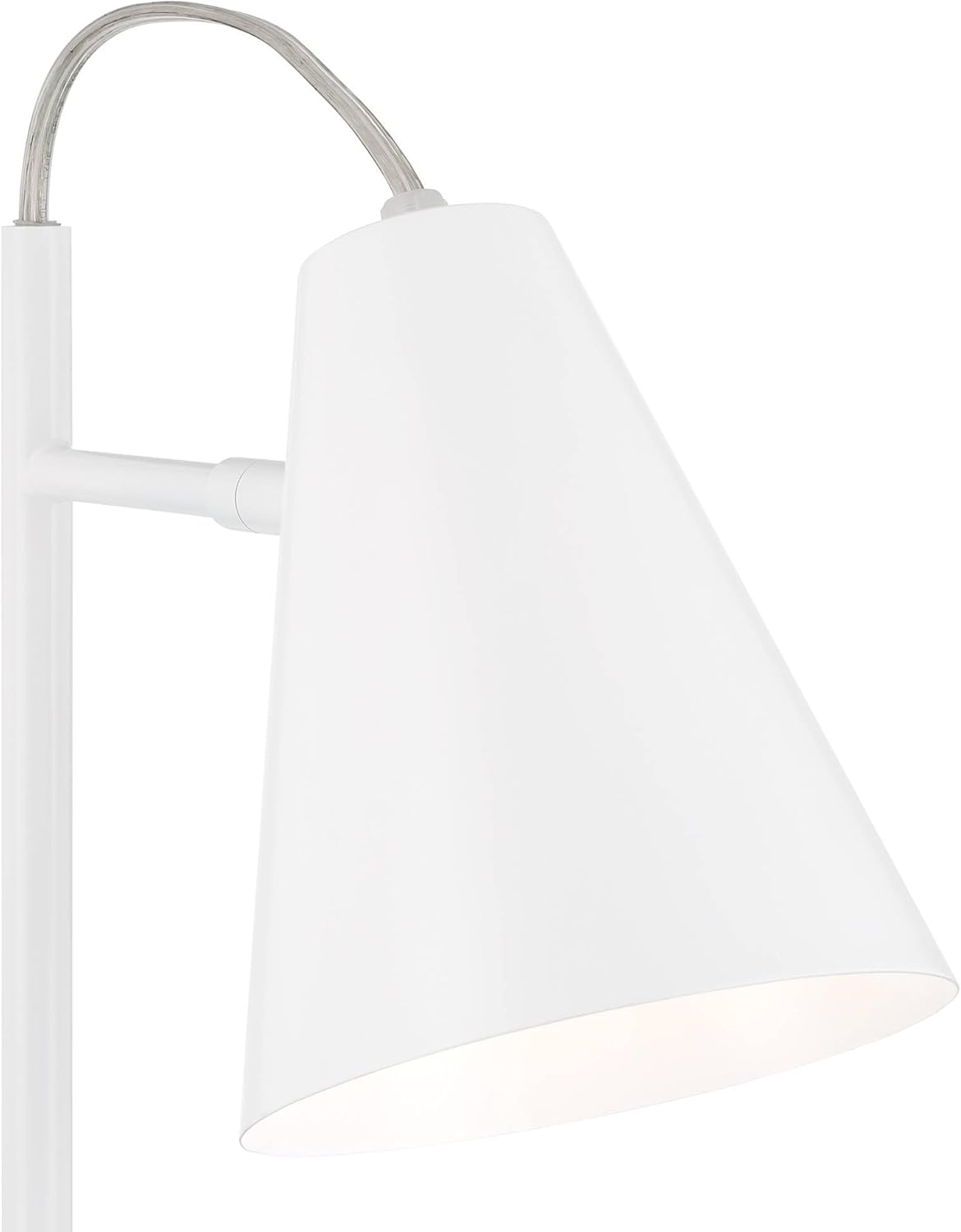 360 Lighting Chase 23" High Small Modern Set of 2 Desk Lamps with USB Charging Ports A+C White Metal Shade Home Office Living Room Bedroom Bedside Nightstand House Reading Kitchen Entryway Console