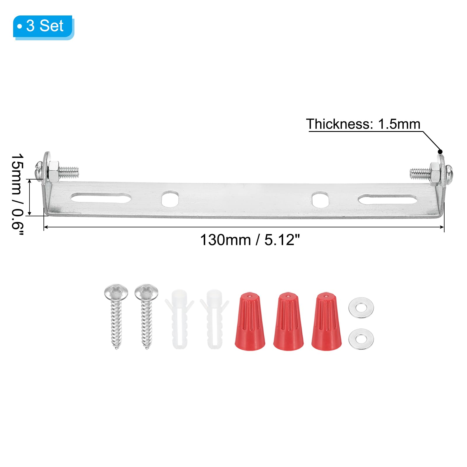 PATIKIL 132mm (5.2") Universal Light Fixture Mounting Bracket Kit - Image 2