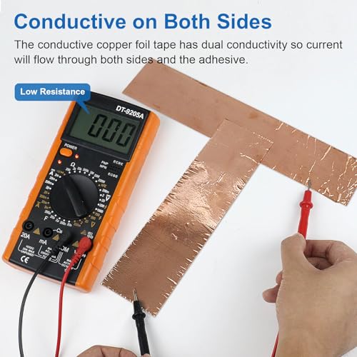 Image of BOMEI PACK 2inch x 49ft Copper Foil Tape with Conductive Adhesive for Guitar and EMI Shielding, Crafts, Soldering, Stained Glass, Electrical Repairs, Grounding 1 Pack
