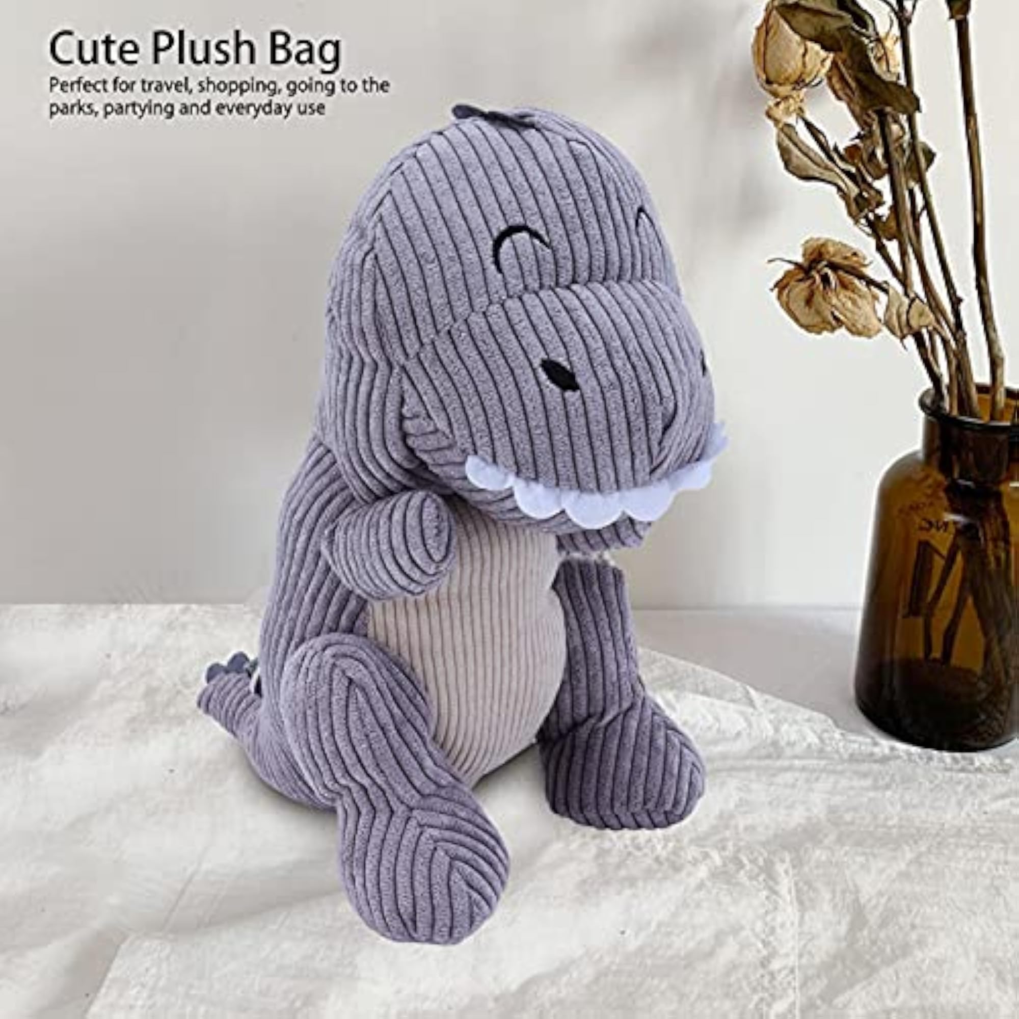 Cute Dinosaur Pattern Plush Bag for Kids