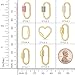 inBLISS 14K Real Solid Yellow Gold Carabiner Lock Rectangular, Gold Charm Enhancer for Necklaces, Screw on Paperclip Charm Connector Clasp, Gold Carabiner Pendant (4)
