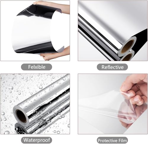 Yenhome Rouleau Miroir Adhesif Flexible Film Miroir Adhesif Meuble 40x300cm – vue 6
