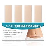 Silicone Scar Removal Sheets, Fast & Effective Removes Scars for C-Sections, Acne, Surgery, Burn and More, Reusable Scar Strips [5.9”x1.57”] - 4 Pack (2 Month Supply)