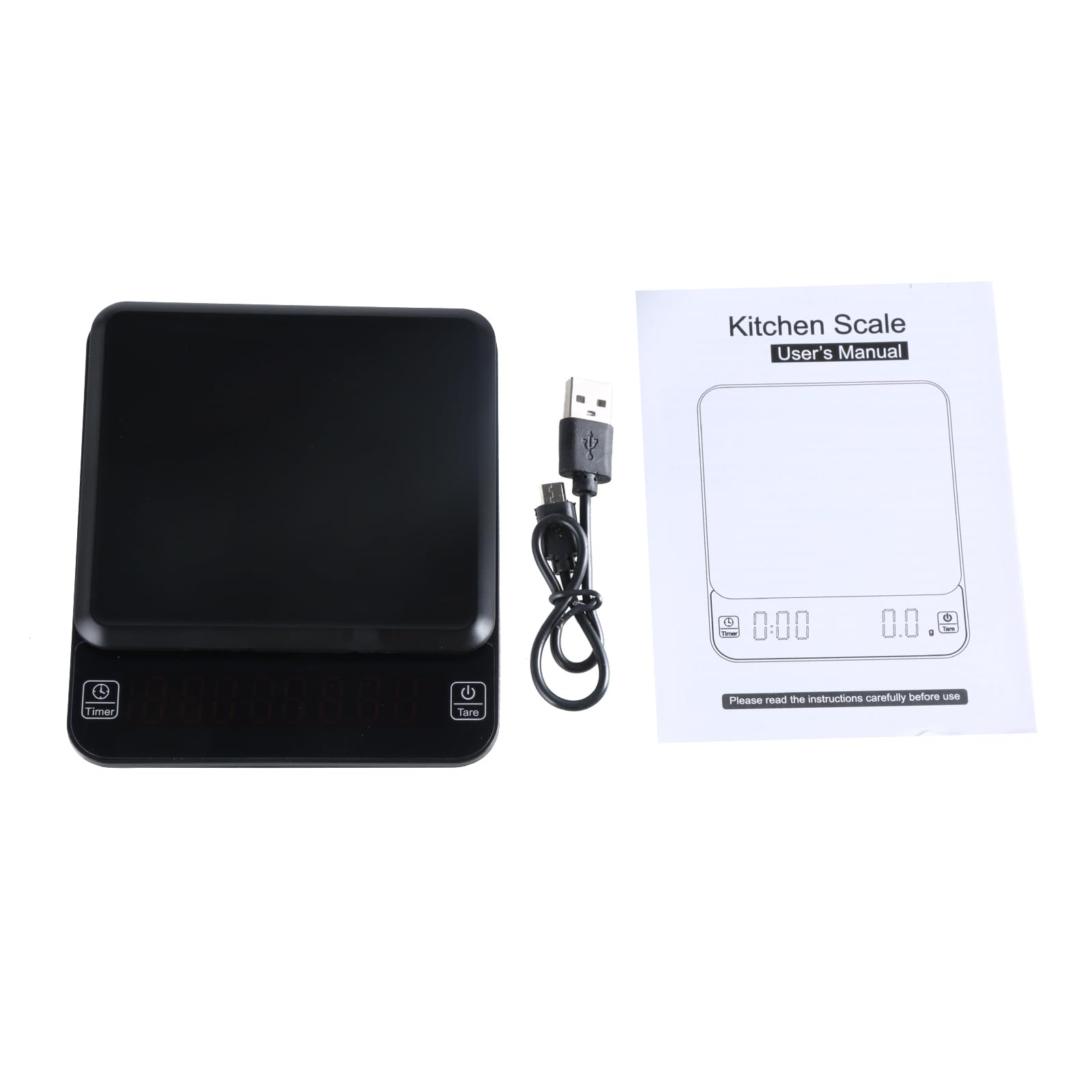 Balance à Café 3 Kg/0,1 G, Noire, Rechargeable Par USB, Avec Affichage Led Et Minuterie Automatique 99121410 Balance à Café 3 Kg/0,1 G, Noire, Rechargeable Par USB, Avec Affichage Led Et Minuterie Automatique 99121410