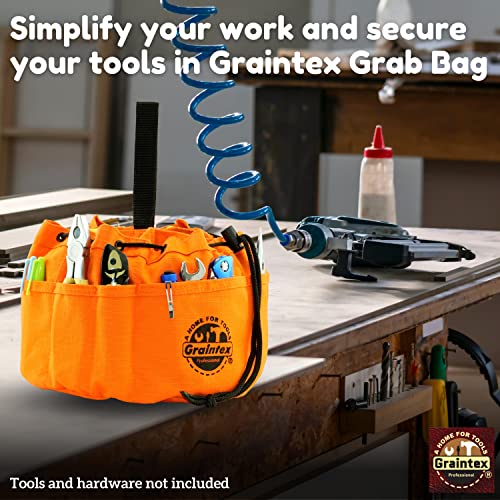 Graintex Gb2890 Grab Bag Orange Color Rip-Stop Canvas 18 Pockets Drawstring Closure #TOP7