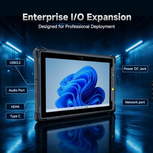 Image of Rugged Tablet M10N, 10.1 inch Windows 11 Pro Tablet, 8GB+128GB, Celeron N150, IP65 Waterproof, MIL-STD-810H, 5000mAh, 1000 nits FHD, for Warehouse Logistics Construction Field Service