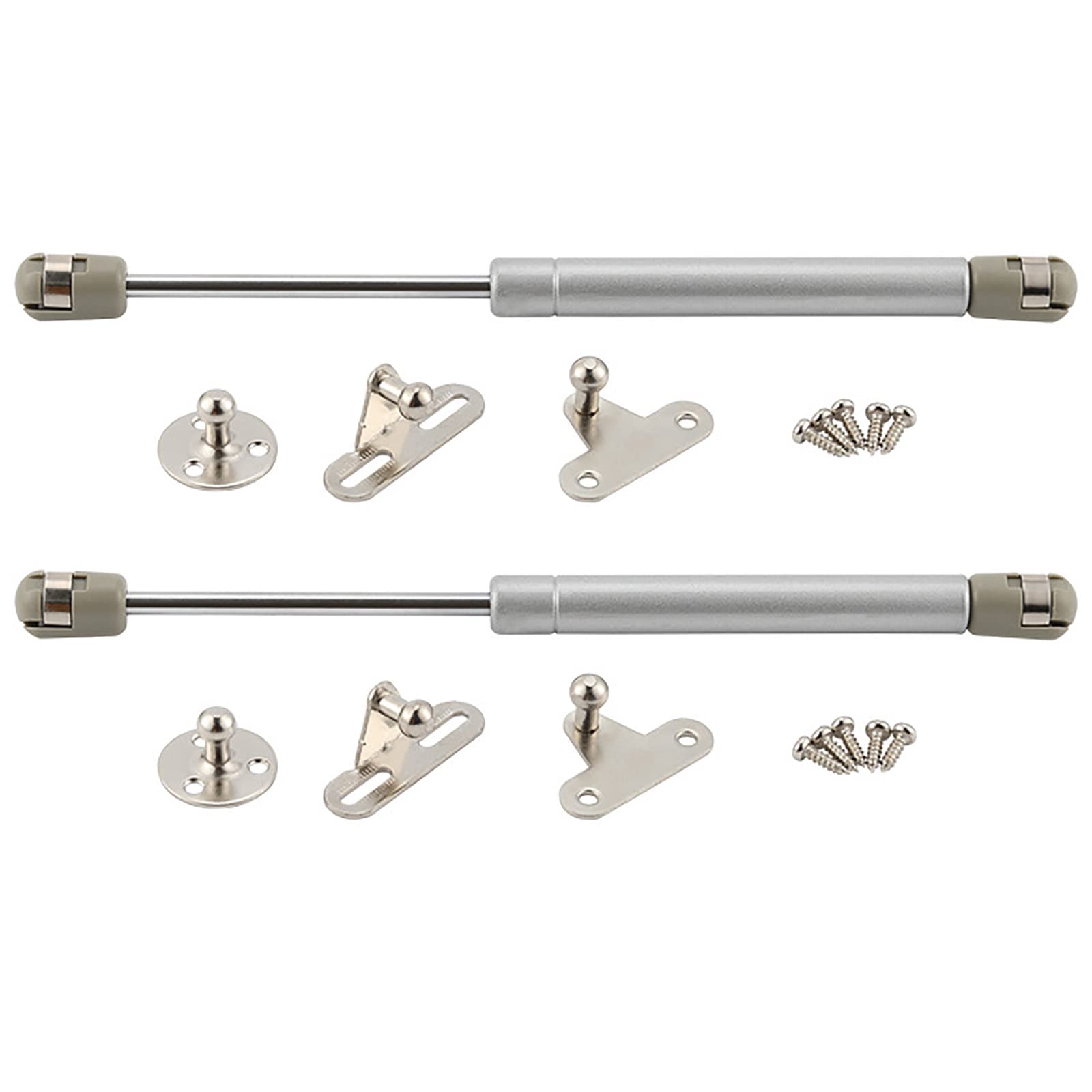 Guoyoocc Silver 2 Pack Gas Strut Automatic Lid Stay Soft Close Hinge Kitchen Cupboard Cabinet Wardrobe Door Hydraulic Spring Gas Strut 10 Inch Universal Gas Spring Lift Support Strut,20N~150N