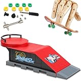 Cyslmuk Finger Skateboard und Rampe Zubehör Set, Mini Fingerboard Skate Park Kit für Kinder, DIY Montage Spielzeug Sport Spiel Training Requisiten