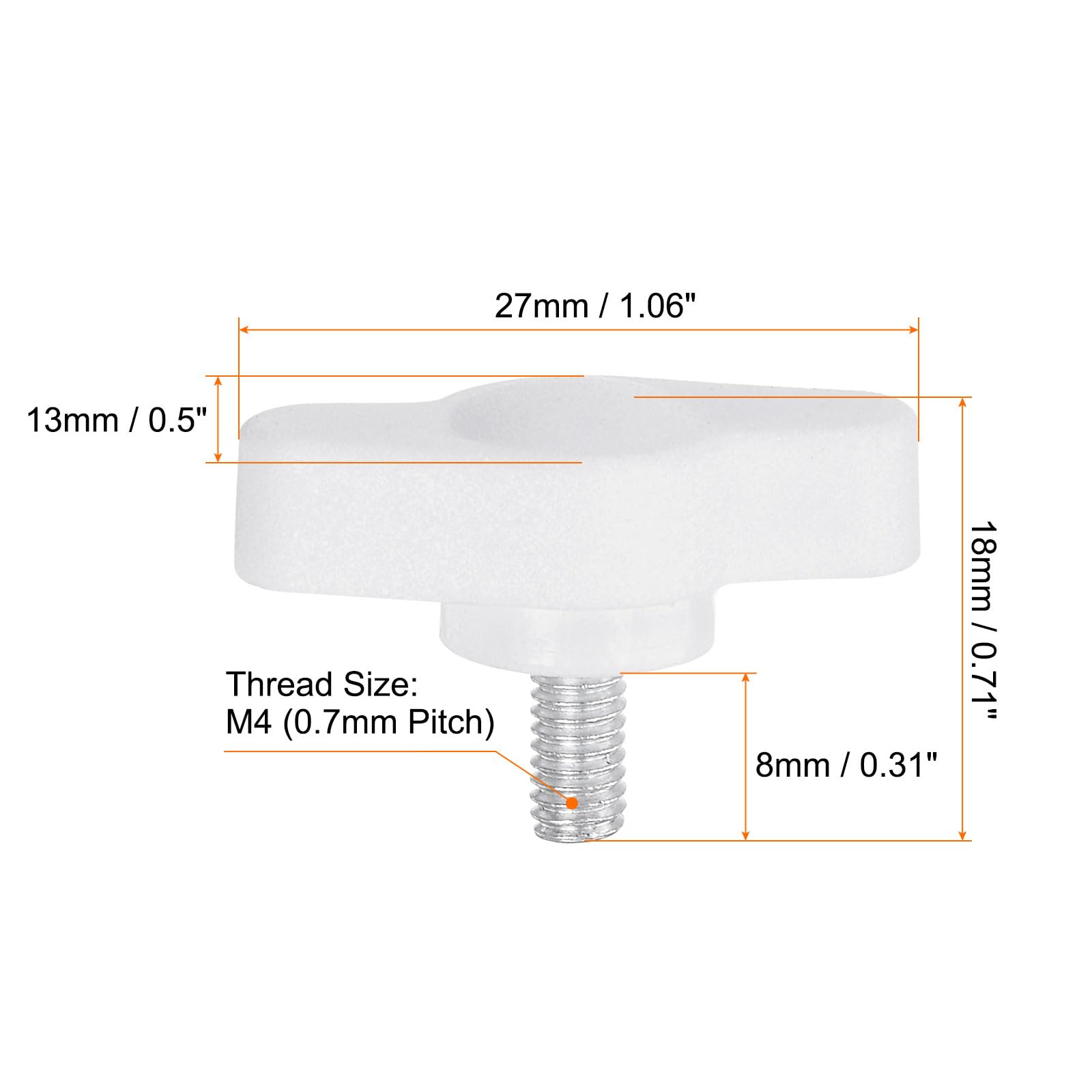 Pomelli Ad Ala A T In Plastica - Viti Zigrinate M5 X 35 Mm, Per Macchine E Attrezzature, Nero - Foto 7