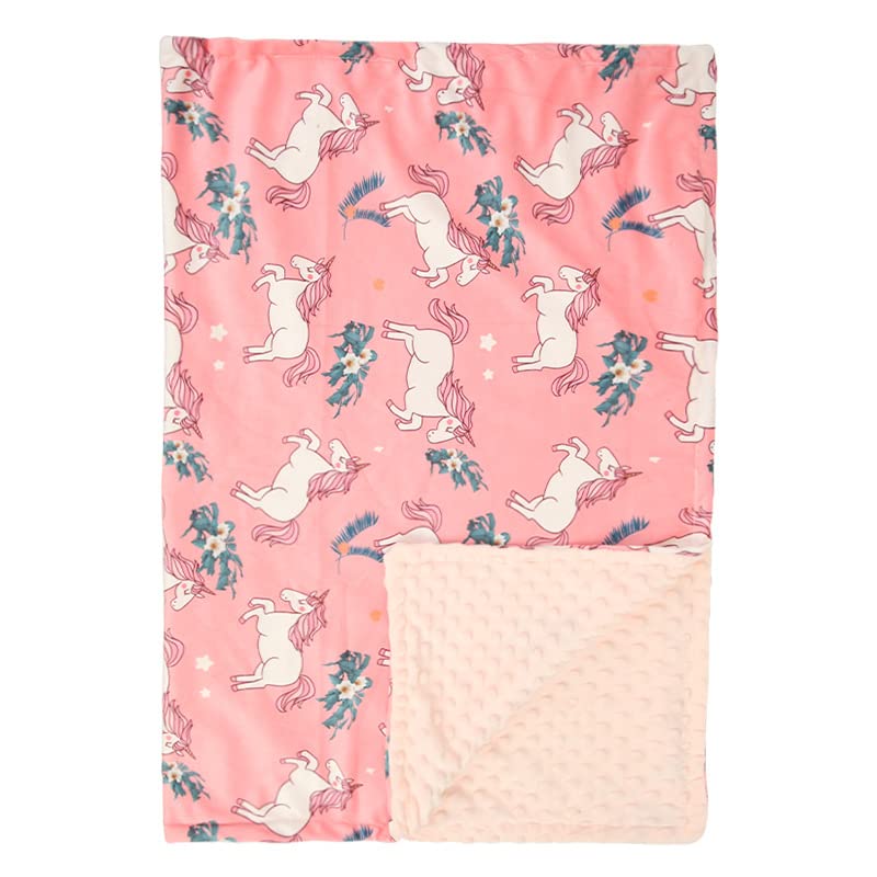 Baby Blanket Newborn Gifts, Soft Plush Blanket with Dotted Backing 75x100cm